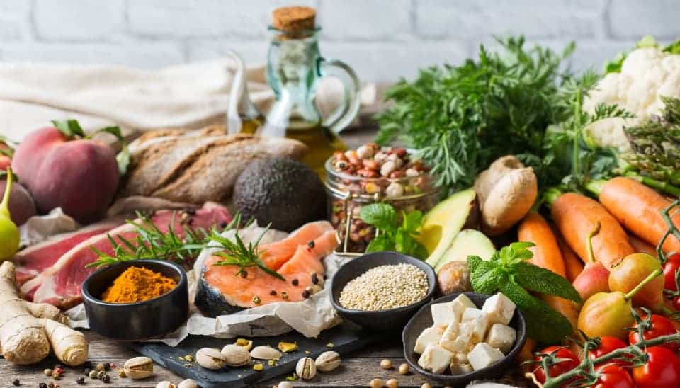 A platter showing a variety of foods that are good for your teeth