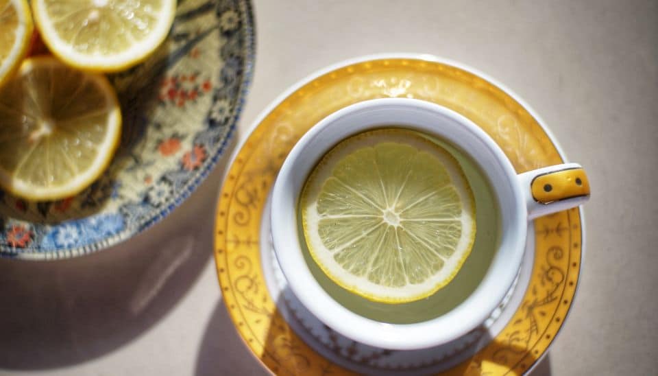Stay hydrated in the winter - warm water and lemon